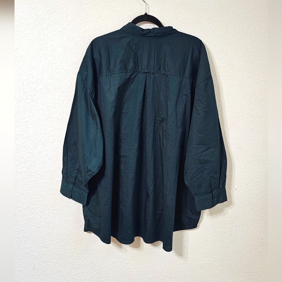 Old Navy Shirt Womens 3X Button Up Long Sleeve The Boyfriend Shirt Top Green - Picture 2 of 9
